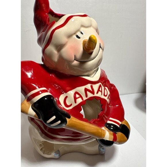 Hockey Snowmen Tealight Holders Costco Blue Sky H Goldminc Canada 7.5" Tall - Picture 7 of 16